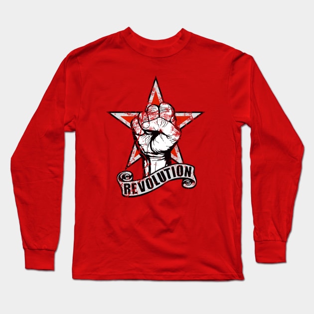 Up The Revolution! Long Sleeve T-Shirt by RubyRed
